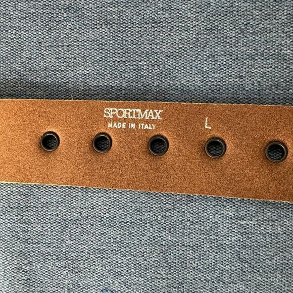 Sportmax MaxMara Beige Suede Belt w/ Grommets & Tassels - Picture 4 of 9